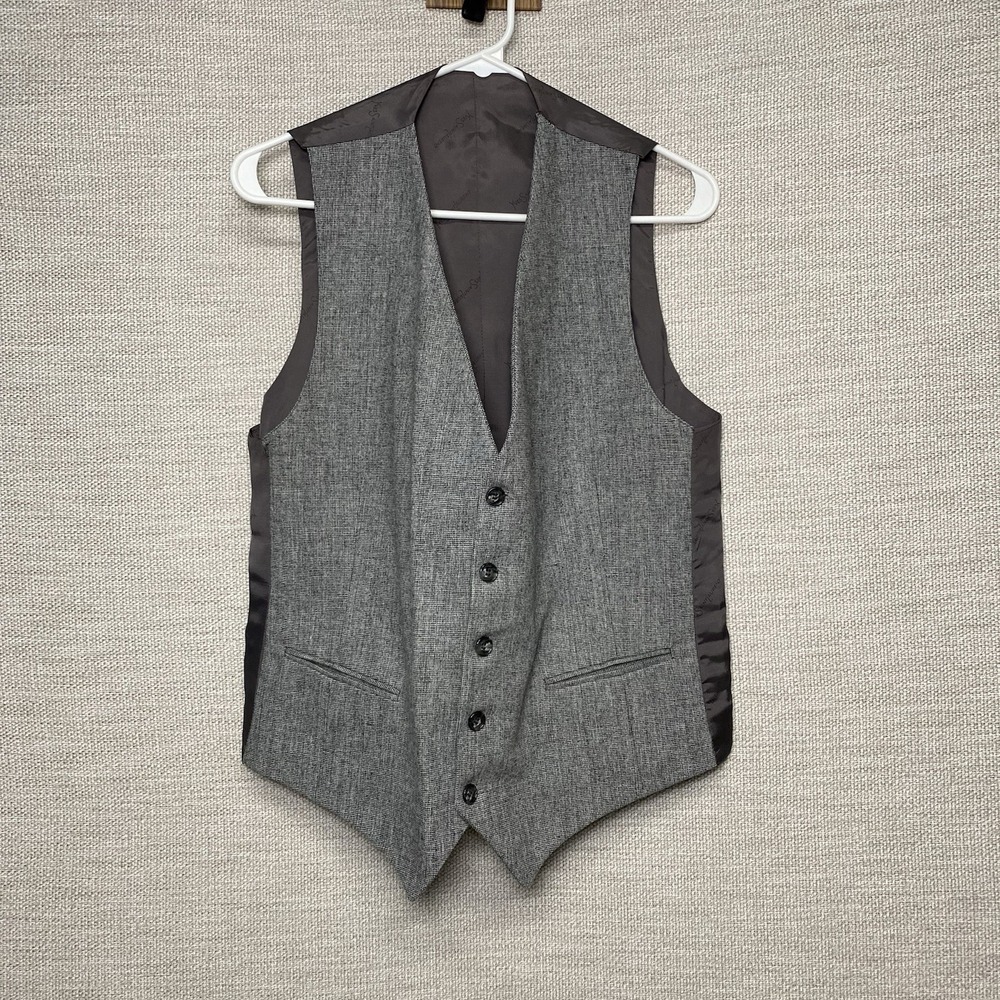 YSL Yves Saint Laurent Vest (M) Tweed Gray Waistcoat Quiet Luxury